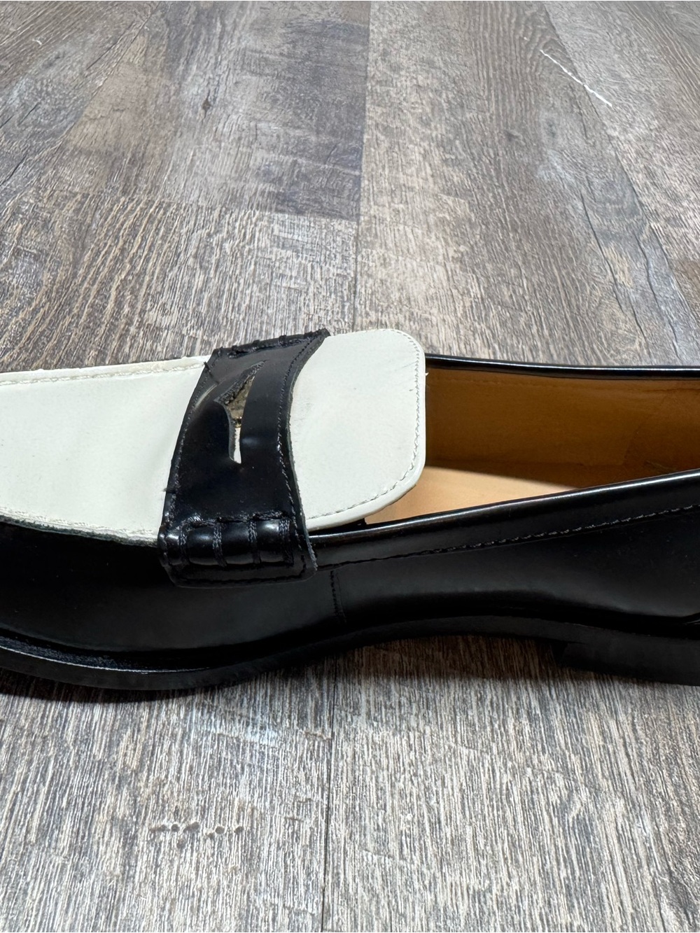 Madewell Black and White Leather Women's Penny Loafers - Picture 14 of 15